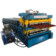 Double layer glazed and trapezoid metal tile/panel roll forming machine